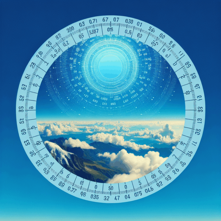 Create a highly-detailed image of the clear, open sky stretching as far as the eye can see, capturing the infinite vastness and azure hue of a daytime sky. The intensity of the color should depict a decimals' contribution to the visual representation, with 0.7616639356060103 representing a particularly vivid blue sky.